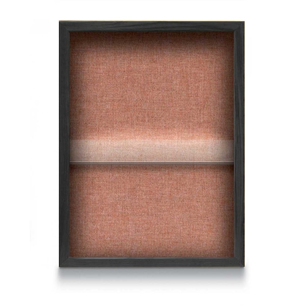 Indoor Enclosed Combo Board, 48"x36", Black Frame/Grey & Surf